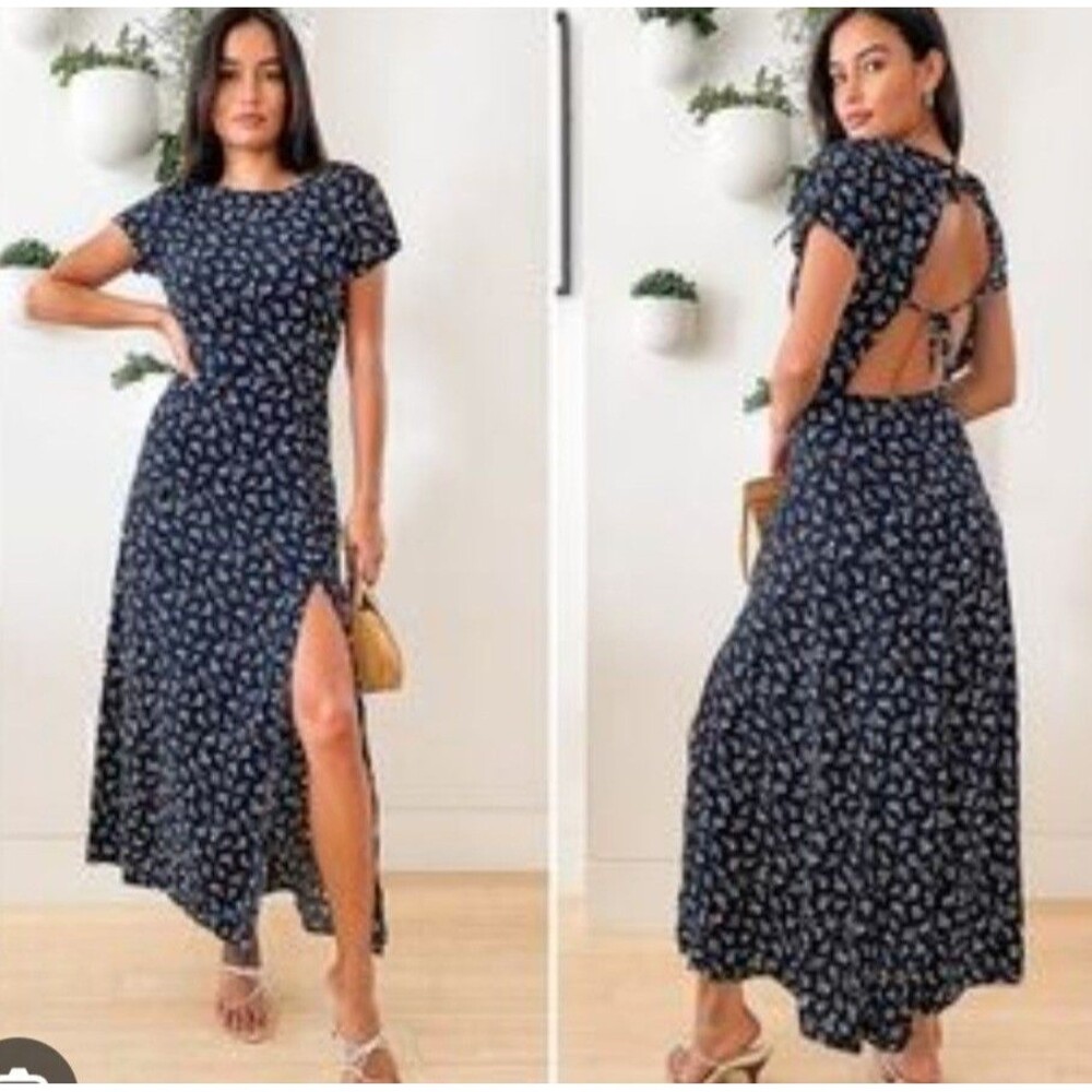 NWT Lulu's New Desire Maxi Back Cutout Dress Size M Party Wedding Guest Summer